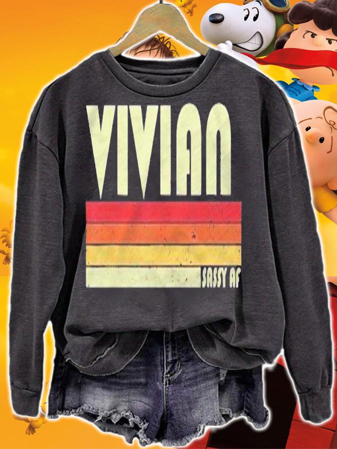 Vivian Gift Name Personalized Retro Vintage 80S 90S Birthday Shirt t-shirt sweatshirt