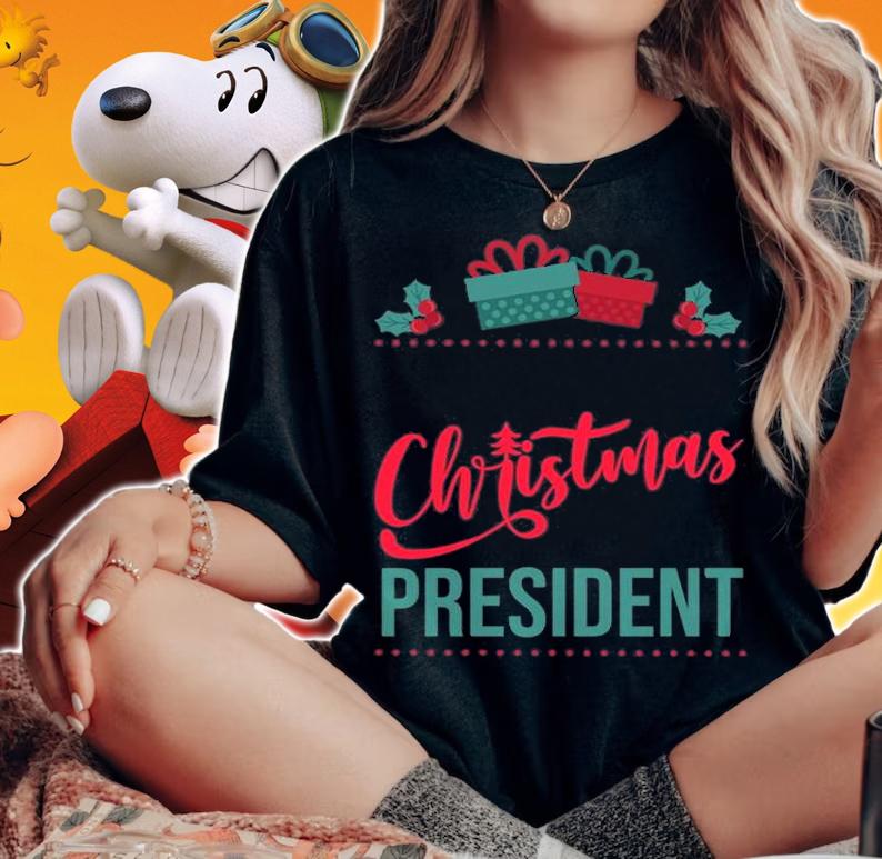 Christmas President Merry Christmas T-Shirt woman shirt