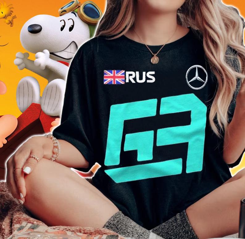 F1 George Russell Mercedes AMG logo T-shirt woman shirt