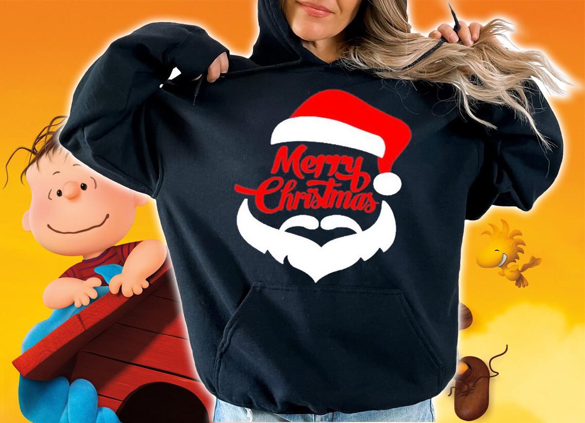 Merry Christmas  Santa Hat And Beard T-Shirt hoodie