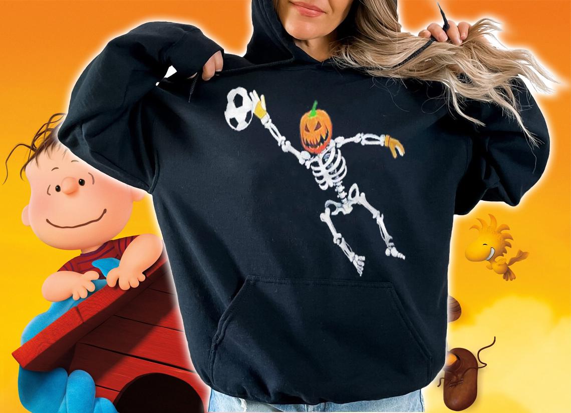 Skeleton Soccer Goalkeeper Halloween Pumpkin Goalie Shirt hoodie