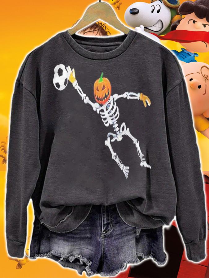 Skeleton Soccer Goalkeeper Halloween Pumpkin Goalie Shirt sweatshirt