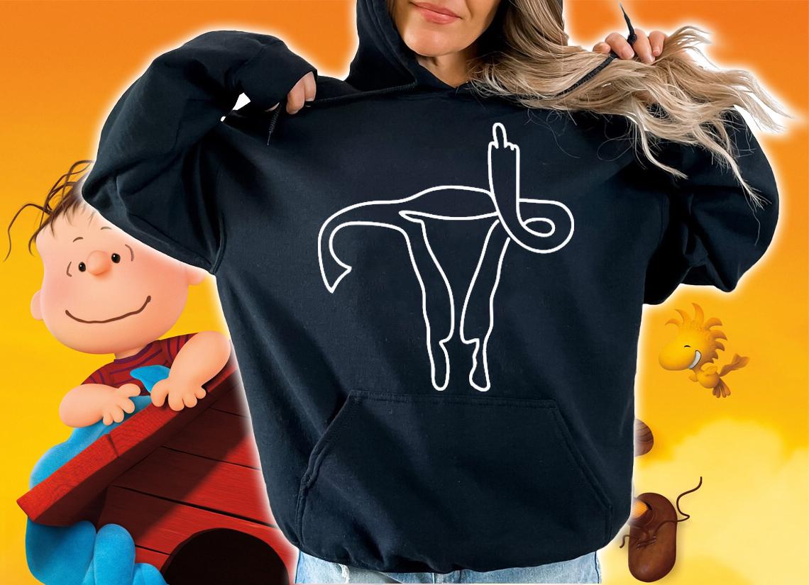 Uterus Middle Finger Customizable Add Own Phrase T-shirt