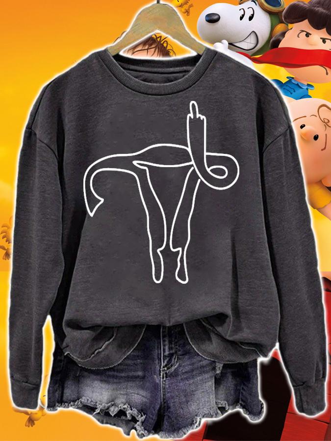 Uterus Middle Finger Customizable Add Own Phrase T-shirt