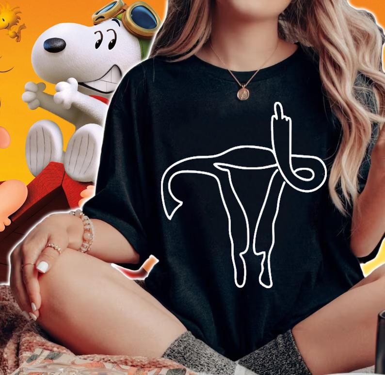Uterus Middle Finger Customizable Add Own Phrase T-shirt