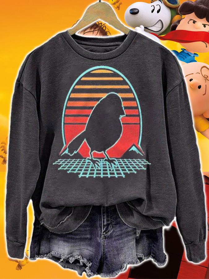 Chickadee Bird Retro Vintage 80S Style Birding Gift Shirt