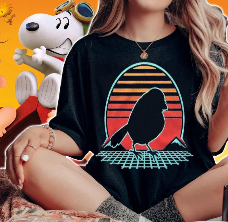 Chickadee Bird Retro Vintage 80S Style Birding Gift Shirt