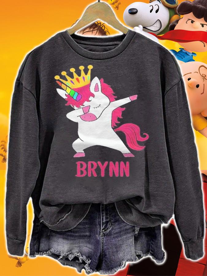 Dabbing Unicorn Queen Personalised Brynn Shirt sweatshirt
