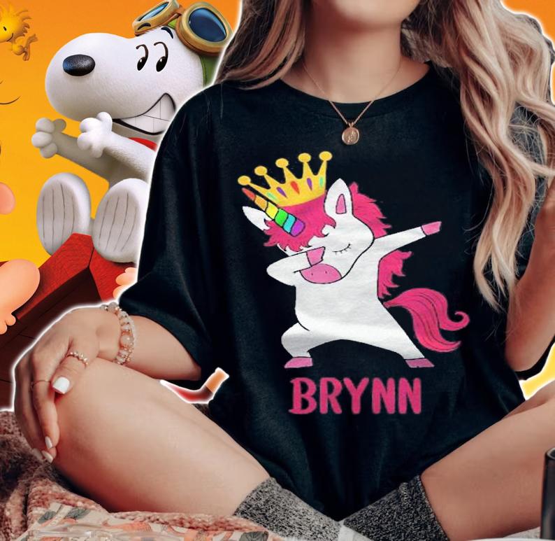 Dabbing Unicorn Queen Personalised Brynn Shirt woman shirt