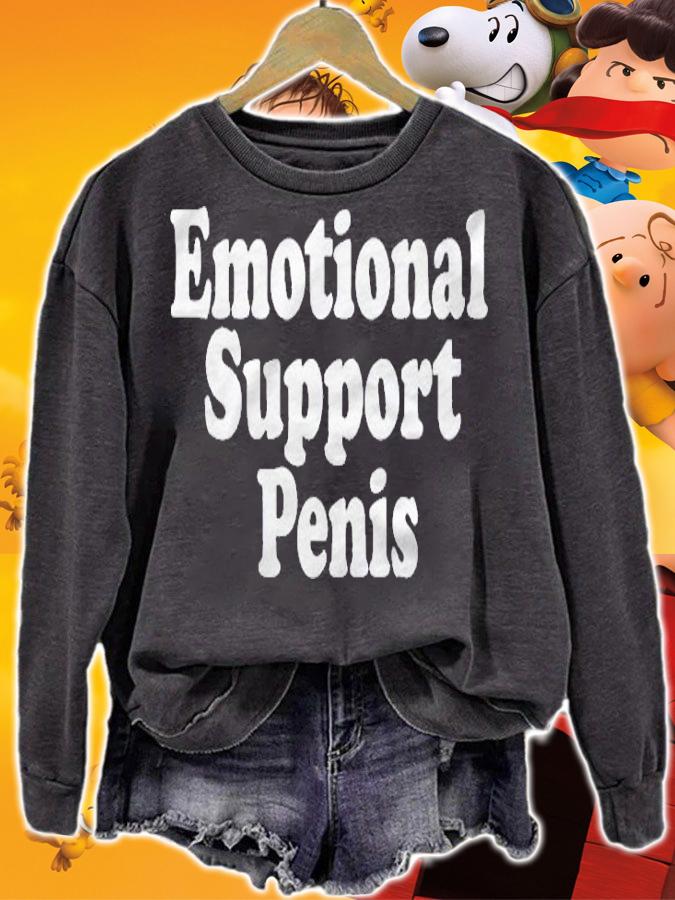 Emotional Support Penis Funny Pun Joke Offensive Shirt sweatshirt