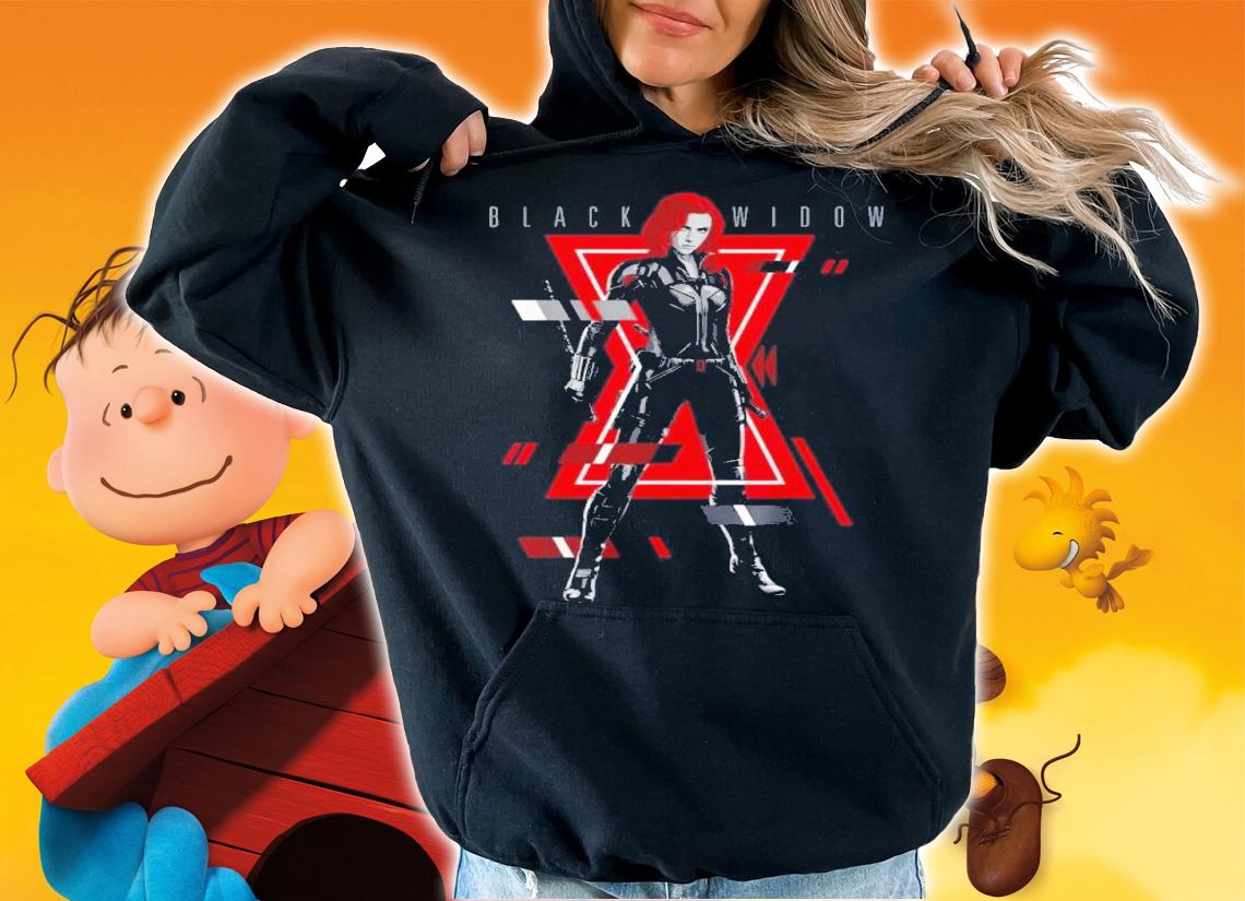 Marvel Black Widow Logo Glitch Portrait Shirt hoodie