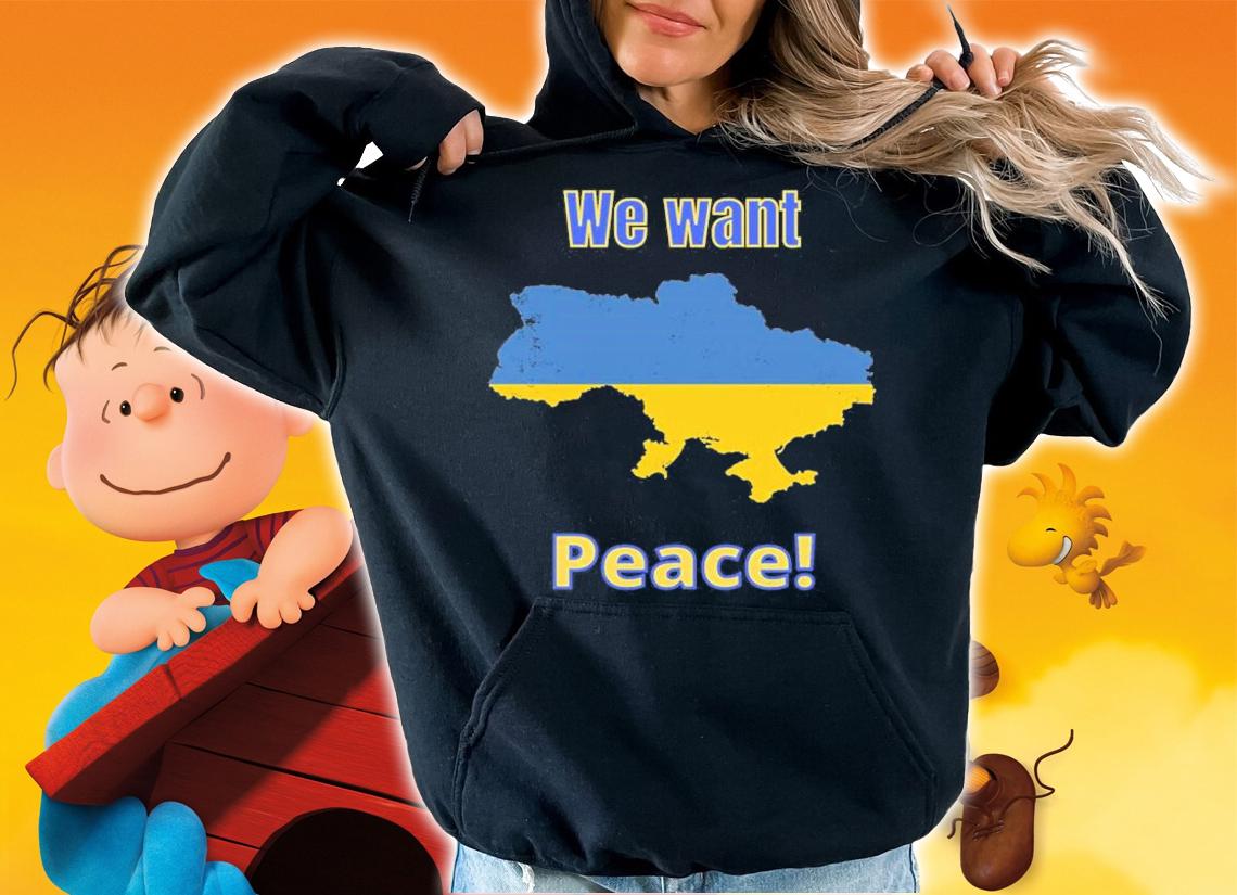 Ukraine War We Want Peace Ukraine Map T-shirt