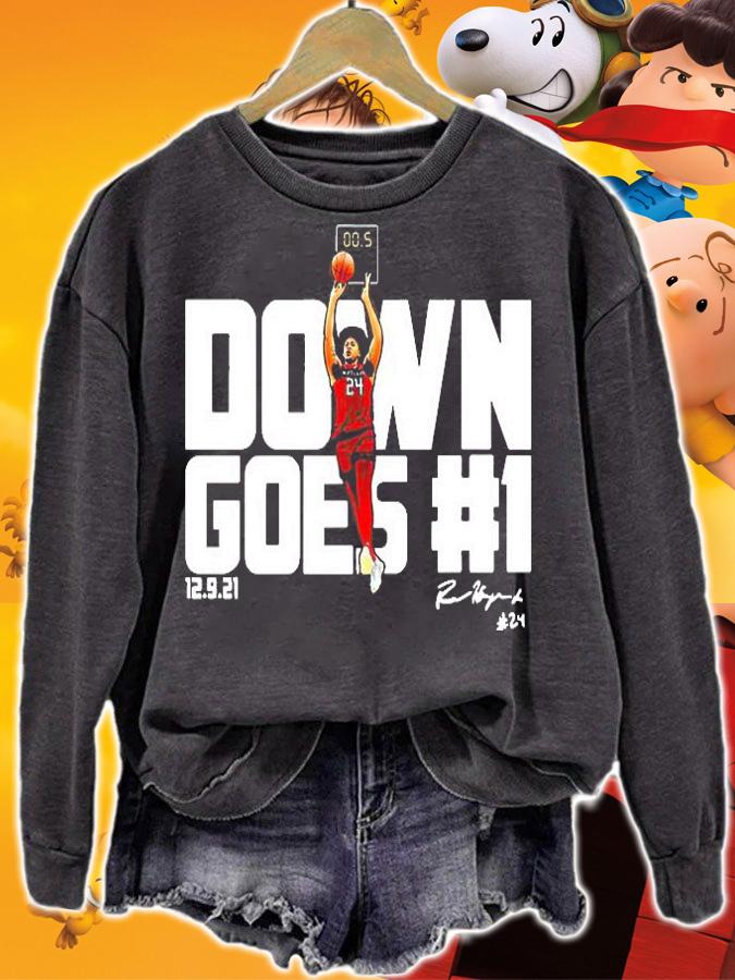 Down Goes Number 1 Ron Harper Jr Exclusive Buzzer Beater Vs Purdue Signature T-Shirt sweatshirt