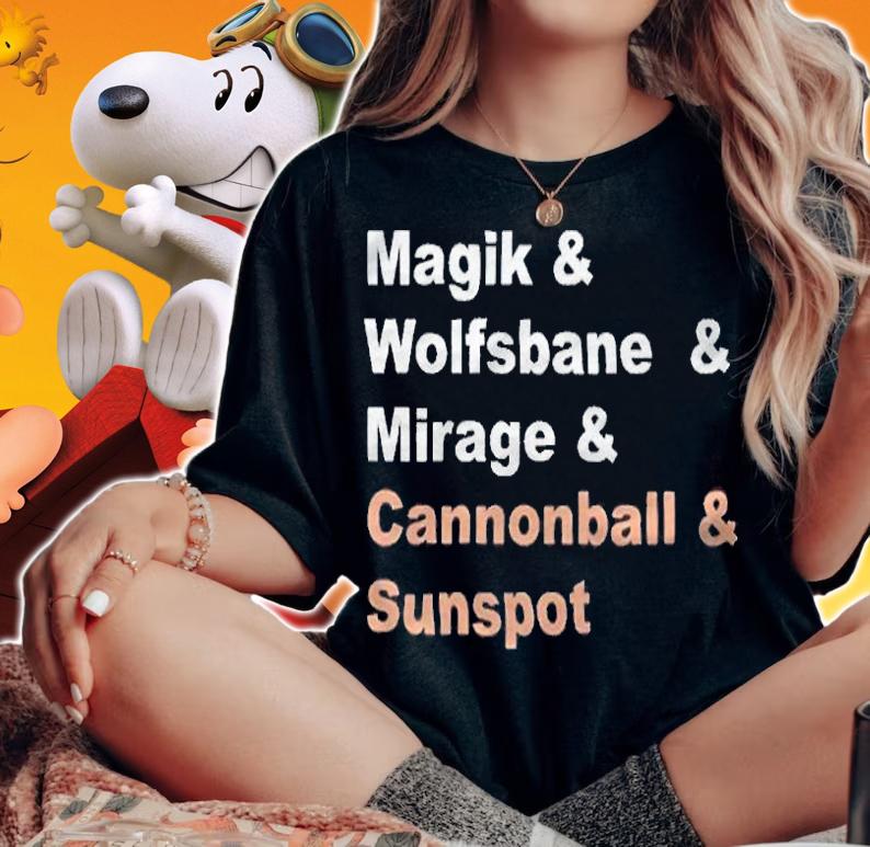Magik and Wolfsbane and Mirage and Cannonball and Sunspot T-shirt woman shirt