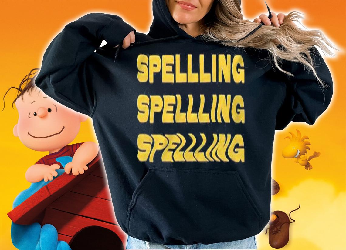 Spelling repeat text T-shirt hoodie
