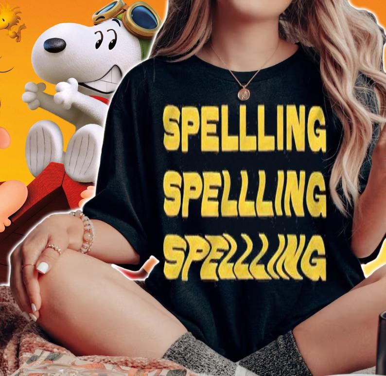 Spelling repeat text T-shirt woman shirt