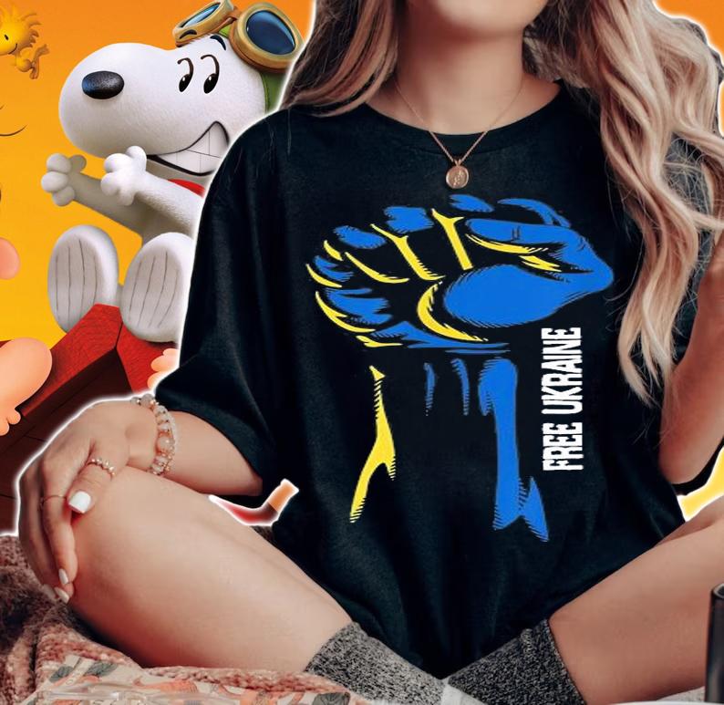 Support Ukraine I Stand With Ukraine Flag Fight Free Ukraine Funny Gift T-Shirt