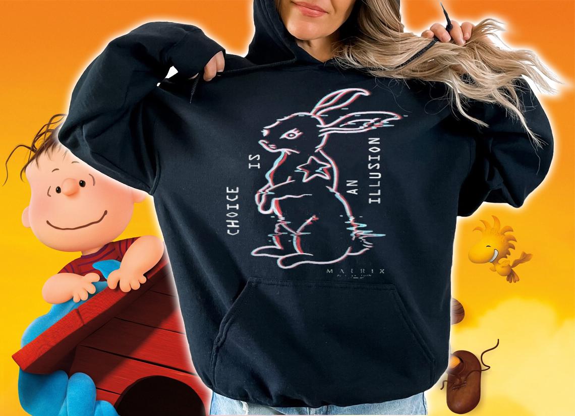 The Matrix Resurrections white Rabbit Illusion T-shirt hoodie