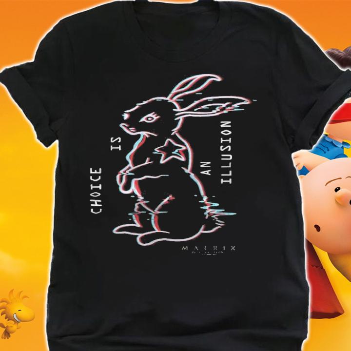 The Matrix Resurrections white Rabbit Illusion T-shirt shirt