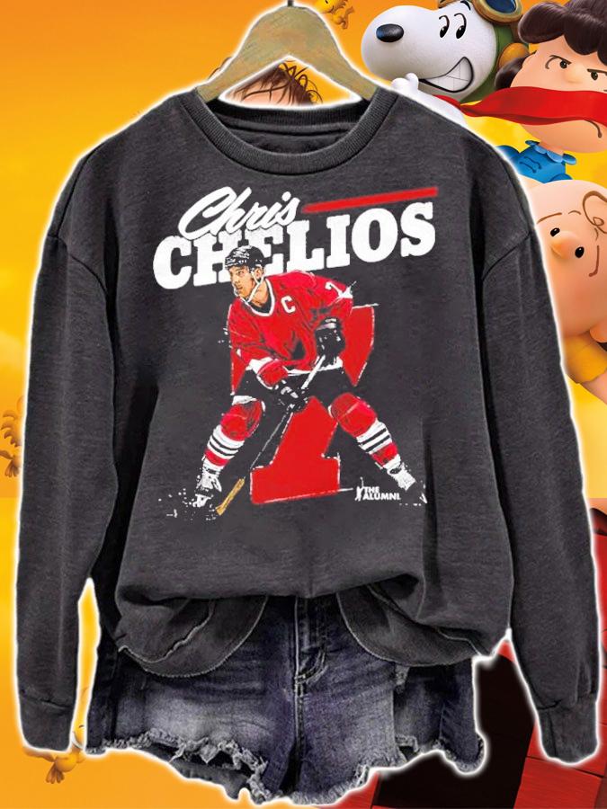 Chris Chelios Chicago Retro Hockey Shirt