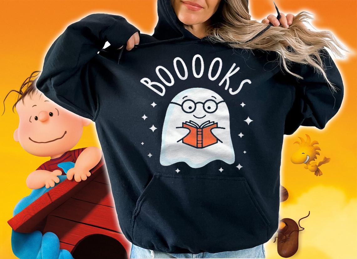 Cute Ghost Reading Books Lover Booooks Teacher Halloween Costume Shirt hoodie