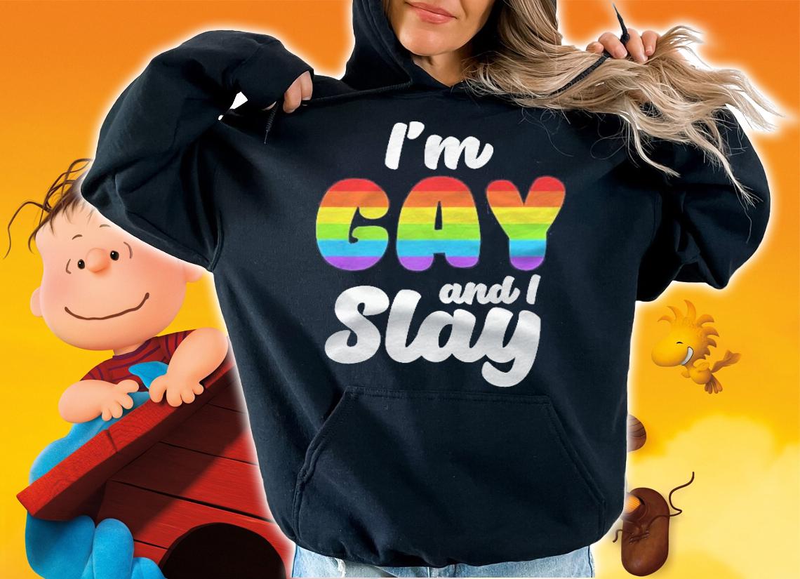 Im Gay And I Slay Shirt Lgbtq Funny Gay Lesbian Pride Men T-shirt hoodie