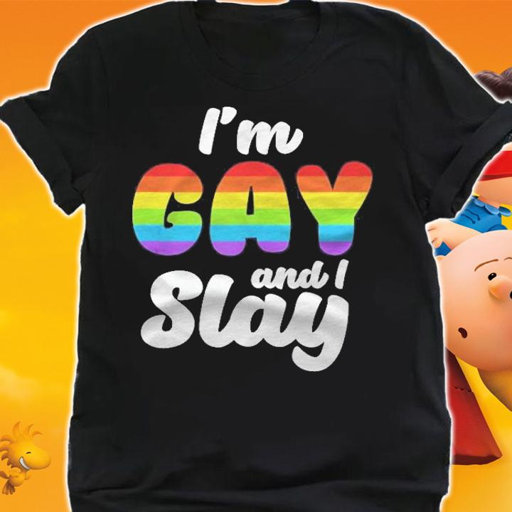 Im Gay And I Slay Shirt Lgbtq Funny Gay Lesbian Pride Men T-shirt shirt
