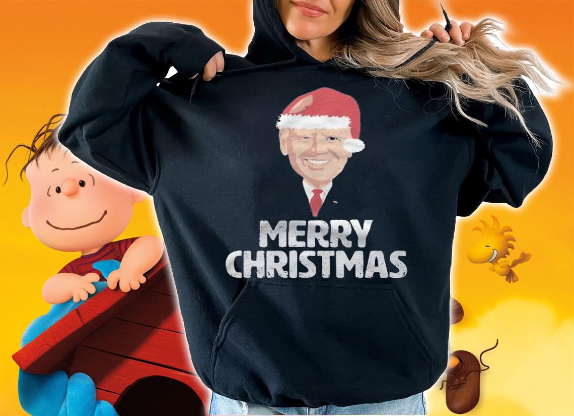 Joe Biden Santa Claus Hat Merry Christmas Funny T-Shirt