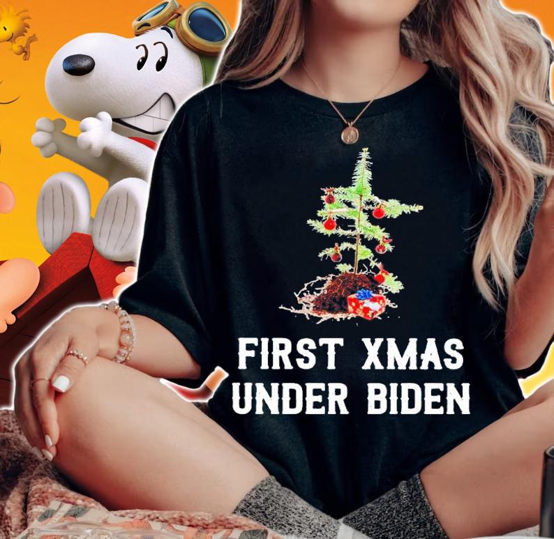 First Xmas Under Biden Shirt woman shirt