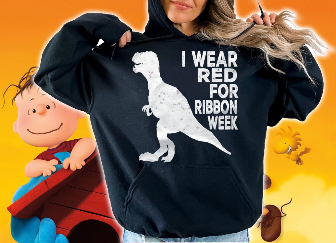 In October We Wear Red Ribbon Week Awareness Kids Boys Shirt