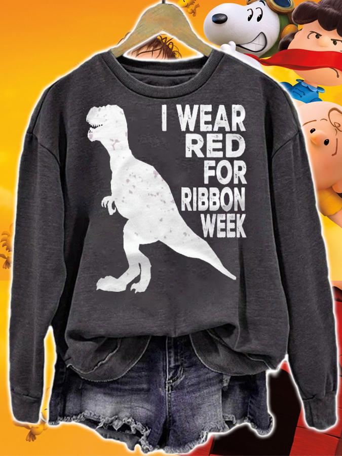 In October We Wear Red Ribbon Week Awareness Kids Boys Shirt