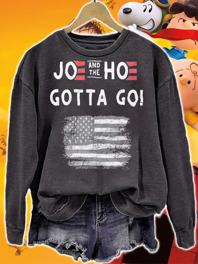 Joe And The Hoe Gotta Go Impeach Biden USA Flag T-Shirt