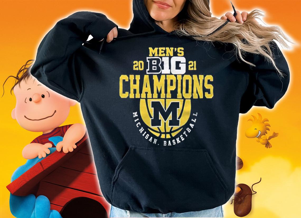 Michigan Wolverines Men's 2021 Big ten Champions basketball T-shirt hoodie
