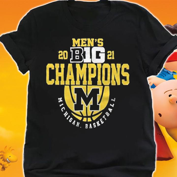 Michigan Wolverines Men's 2021 Big ten Champions basketball T-shirt shirt