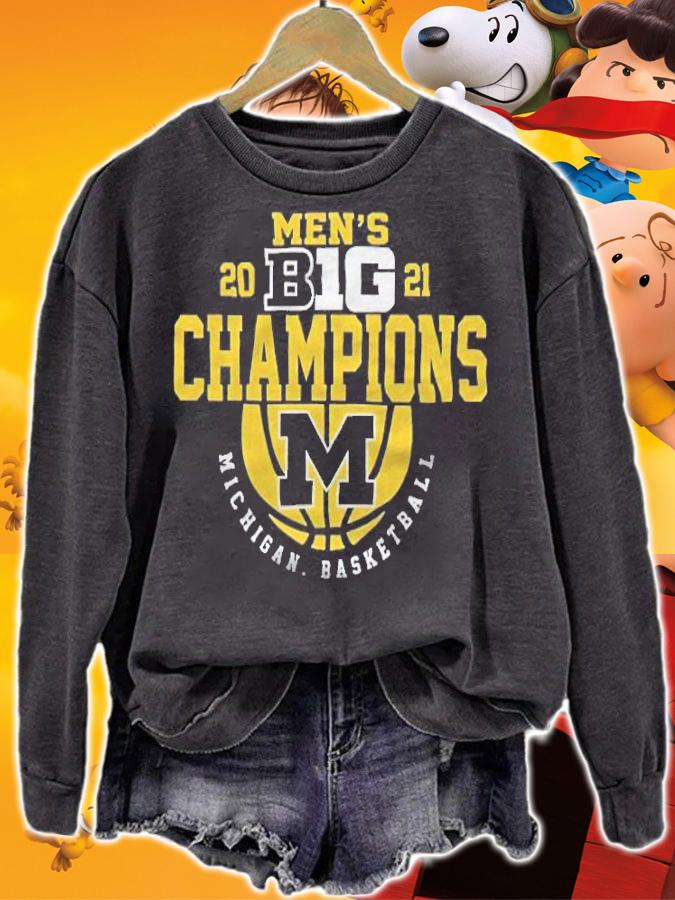 Michigan Wolverines Men's 2021 Big ten Champions basketball T-shirt sweatshirt