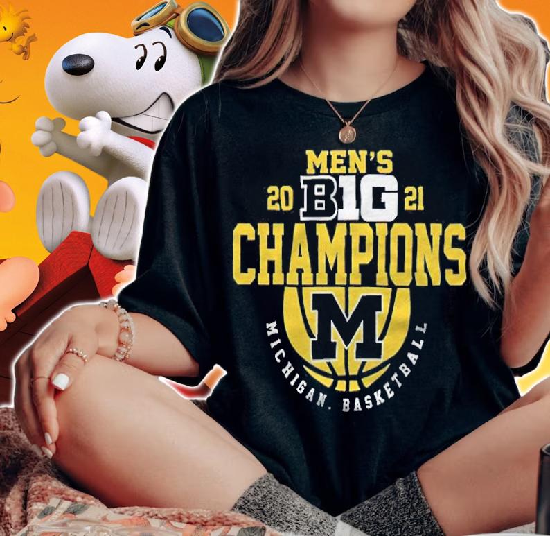 Michigan Wolverines Men's 2021 Big ten Champions basketball T-shirt woman shirt