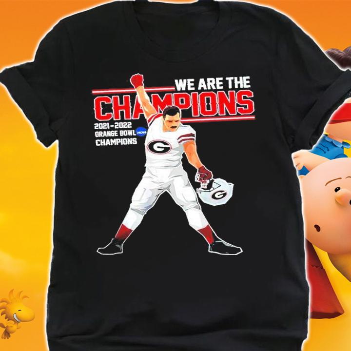 NCAA Georgia Bulldogs Queen We Are The Champions 2021-2022 Orange Bowl Champions Shirt