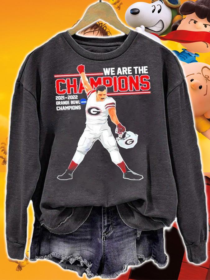 NCAA Georgia Bulldogs Queen We Are The Champions 2021-2022 Orange Bowl Champions Shirt