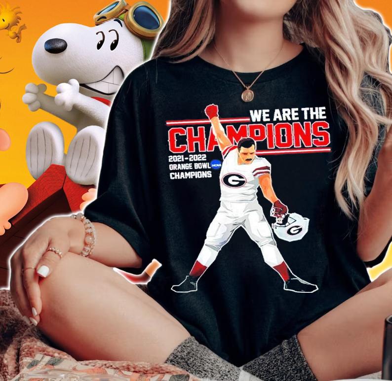 NCAA Georgia Bulldogs Queen We Are The Champions 2021-2022 Orange Bowl Champions Shirt