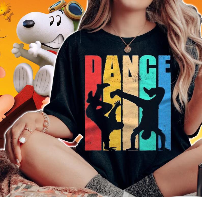 Retro Dance Silhouette Dancer Cool Hip Hop Break Dancer Gift Shirt woman shirt