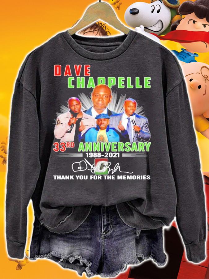 Dave Chappelle 33rd Anniversary 1988 2021 Signature Thank You For The Memories t-shirt