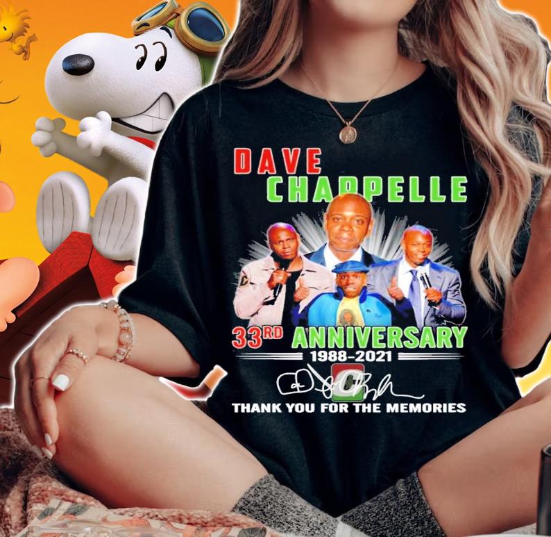 Dave Chappelle 33rd Anniversary 1988 2021 Signature Thank You For The Memories t-shirt