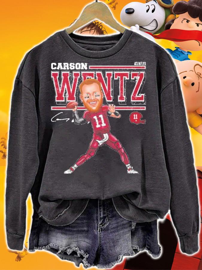 Carson Wentz Washington Cartoon Football Signatures Shirt sweatshirt
