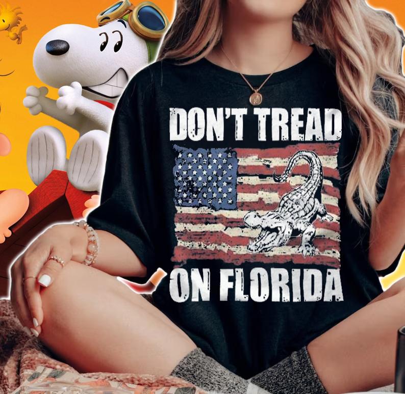 Don't Tread On Florida Vintage Retro Old USA Flag T-Shirt woman shirt