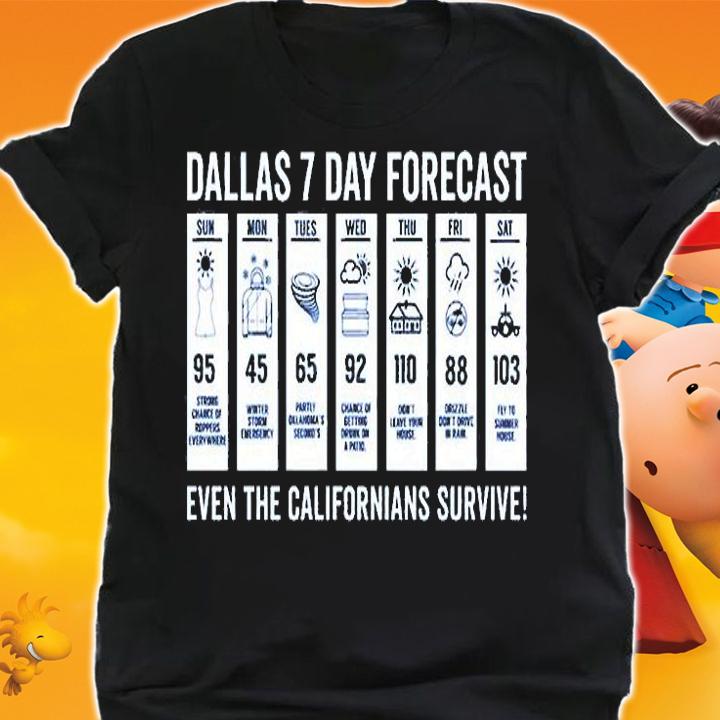 Dallas 7 Day Forecast Even The Californians Survive T-Shirt