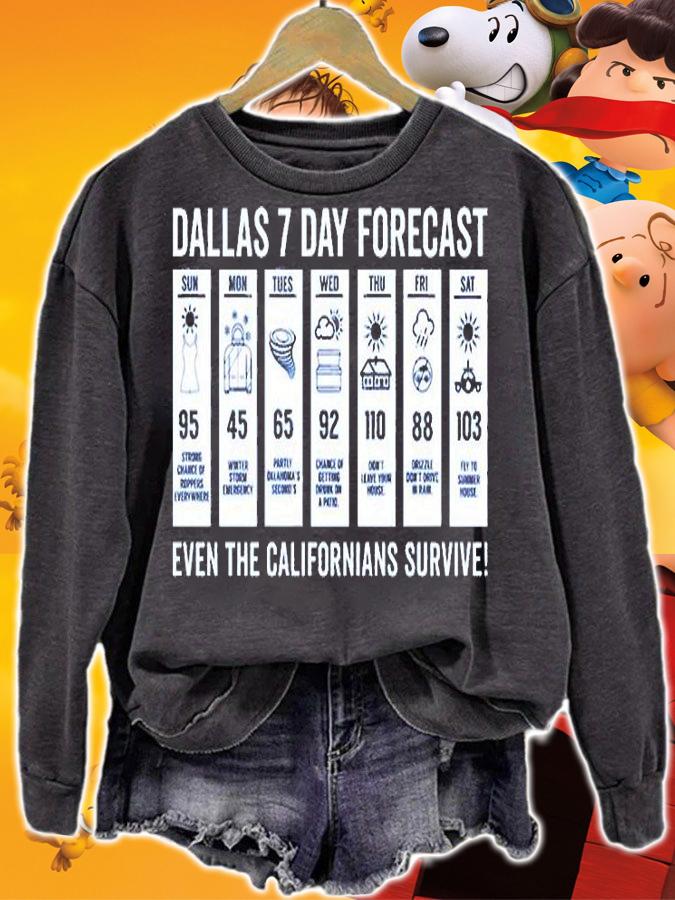 Dallas 7 Day Forecast Even The Californians Survive T-Shirt