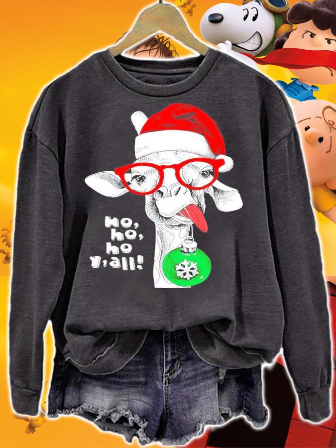 Giraffe ho ho ho Y'all Christmas shirt sweatshirt