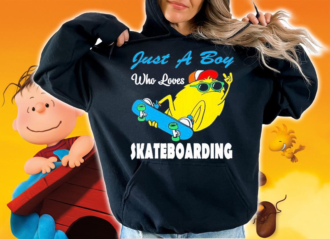 Kids Just A Boy Who Loves Skateboarding Funny Idea For Skateboard T-Shirt hoodie