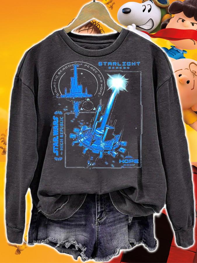 Star Wars High Republic Starlight Station Schematic T-Shirt sweatshirt