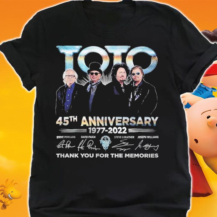 Toto 45th Anniversary 1977-2022 Signatures Thank You For The Memories Shirt shirt